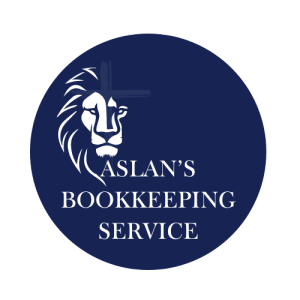 Aslan's Bookkeeping Service Logo Design; created by Anchored Virtual Assisting; custom for Aslan's Bookkeeping Service