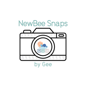 Logo design for NewBee Snaps; baby inside of a circle with a pacifier in its mouth