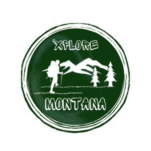 Logo Design for 'Xplore Montana; person hiking up a mountain